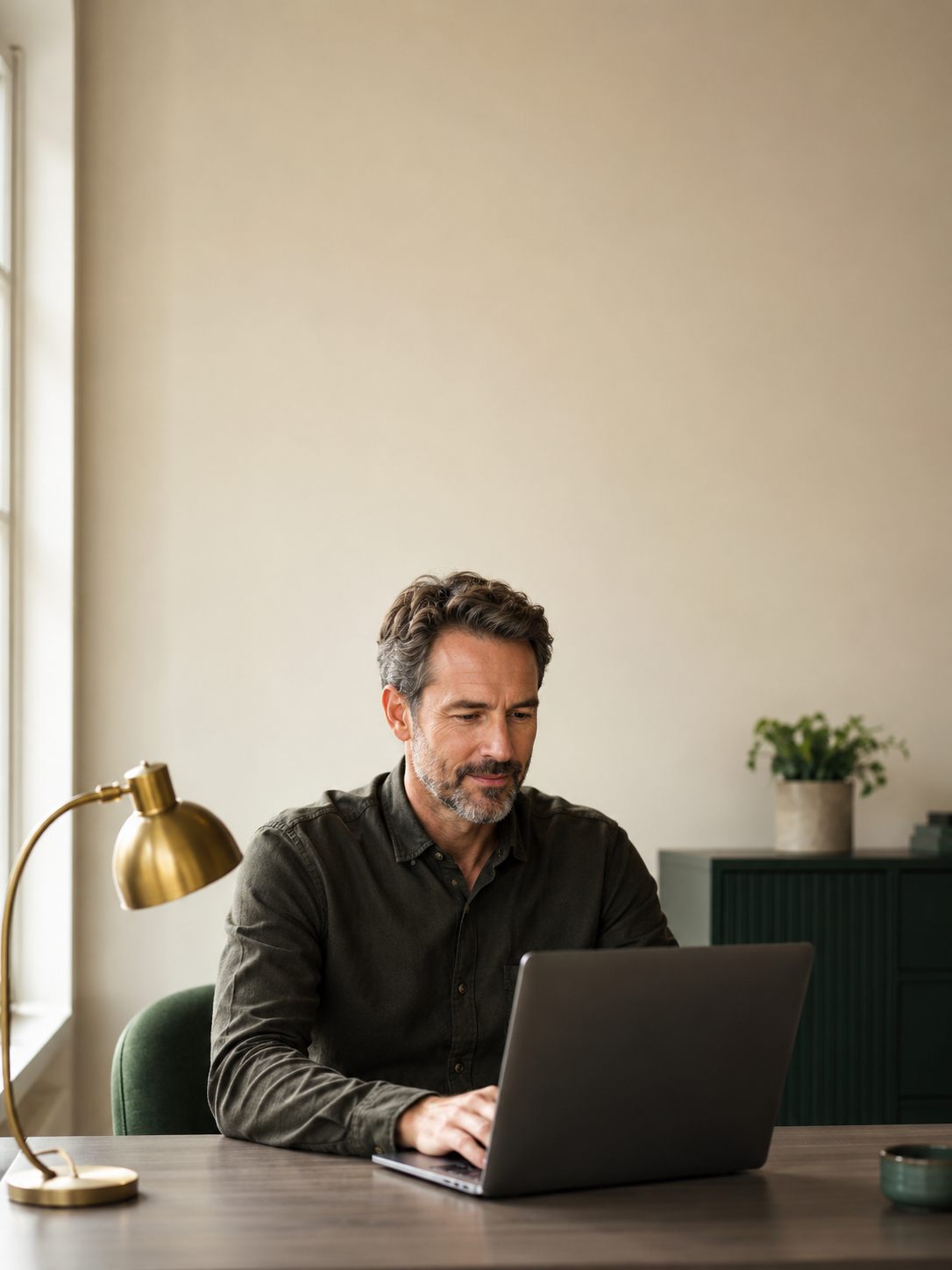A business owner reviewing their recoverable-cash scan on a laptop.